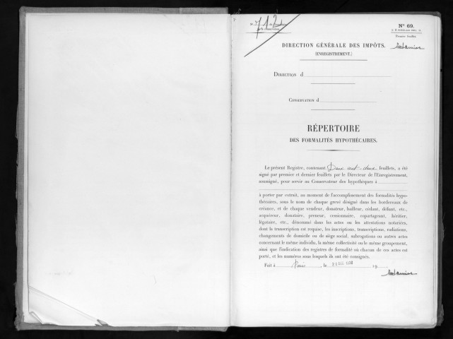 Conservation des hypothèques de CORBEIL. - Répertoire des formalités hypothécaires, volume n° 712 : A-Z (registre ouvert en 1950). 