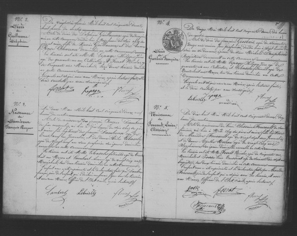 BONDOUFLE. Naissances, mariages, décès : registre d'état civil (1852-1872). 