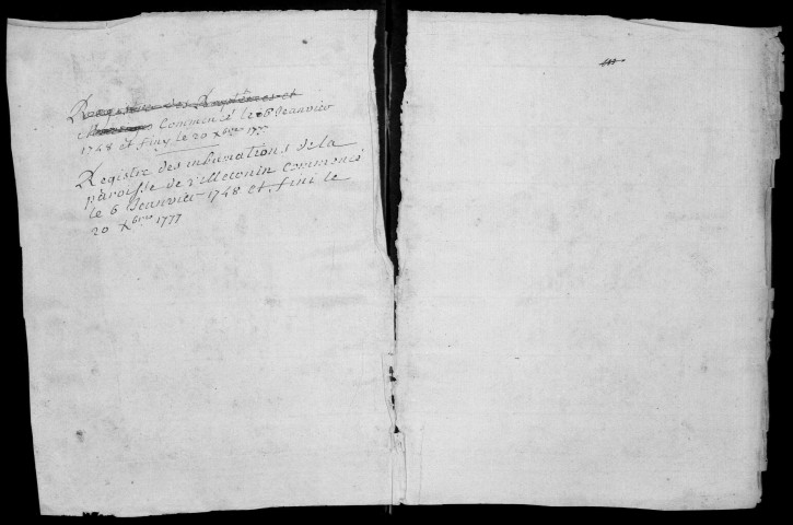 VILLECONIN. - Registre paroissial des sépultures, (1 registre). 