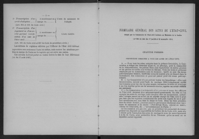 BALLANCOURT-SUR-ESSONNE.- Naissances, mariages, décès : registre d'état civil (1916). 