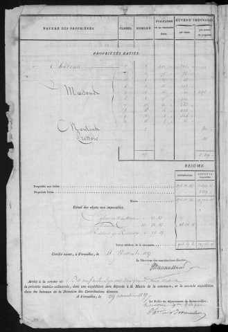 SAINT-MAURICE-MONTCOURONNE. - Matrice des propriétés bâties et non bâties : folios 1 à 481 [cadastre rénové en 1934]. 