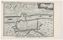 CORBEIL-ESSONNES. - Corbeil - Plan de Corbeil en 1638, (d'après gravure de Tassin). Edition Seine-et-Oise artistique et pittoresque, collection Paul Allorge. 