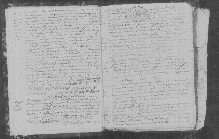 BOISSY-SOUS-SAINT-YON. Paroisse Saint-Thomas-de-Cantorbéry : Baptêmes, mariages, sépultures : registre paroissial (1737-1755). 