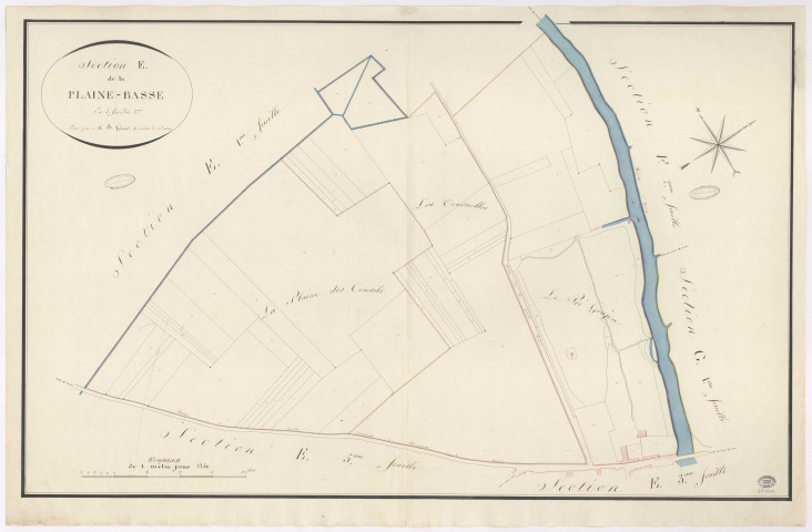 YERRES. - Section E : Plaine Basse (la), 2e feuille. 