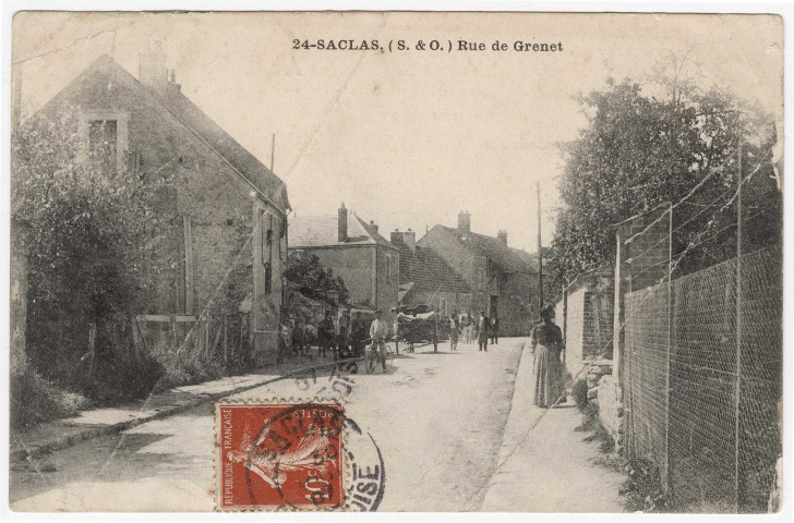 SACLAS. - Rue de Grenet [Editeur Royer, 1906, timbre à 10 centimes]. 