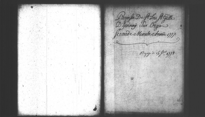 EPINAY-SUR-ORGE. Paroisse Saint-Leu et Saint-Gilles : Baptêmes, mariages, sépultures : registre paroissial (1777-1789). 