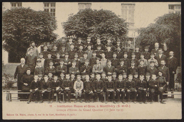 Montlhéry.- Institution Resve et Gros. Groupe d'élèves du grand quartier (11 juin 1913). 