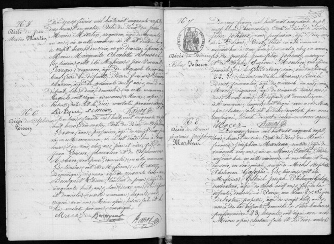 SOISY-SUR-SEINE. Naissances, mariages, décès : registre d'état civil (1857-1865). 