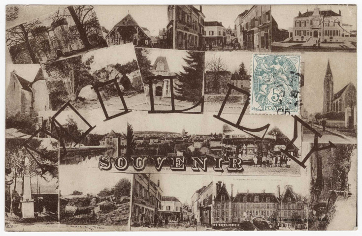 MILLY-LA-FORET. - Souvenir de Milly [1928, timbre à 5 centimes]. 