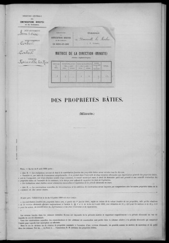 NAINVILLE-LES-ROCHES. - Matrice des propriétés bâties [cadastre rénové en 1933]. 