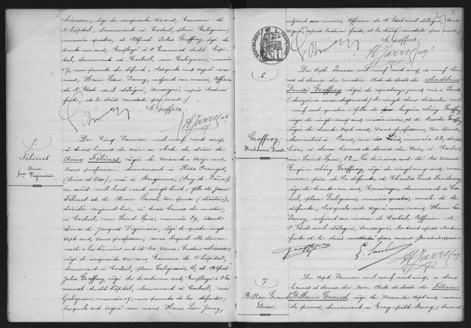 CORBEIL.- Décès : registre d'état civil (1905). 