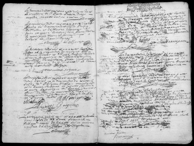 MILLY-LA-FORET. - Registre paroissial des baptêmes, mariages et sépultures (1693-1714). 