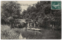 BRUNOY. - L'Yerres au pont de Soulins, Hapart, 1908, 1 mot, 5 c, ad. 