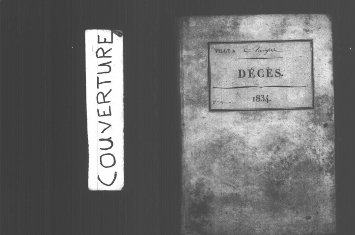 ETAMPES. Décès : registre d'état civil (1834). 