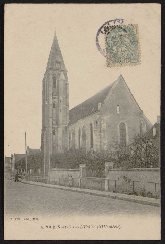 MILLY-LA-FORET.- L'église (octobre 1906).