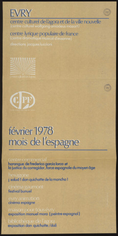EVRY.- Février 1978 : mois de l'Espagne. Programme culturel, 1978. 