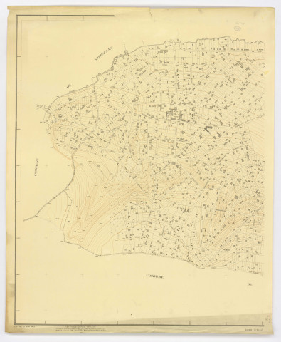 Plan topographique régulier d'IGNY dressé et dessiné par M. Henry AZAN, géomètre-expert, feuille 2, Délégation Générale à l'Equipement National, 1945. Ech. 1/2.000. N et B. Dim. 0,75 x 0,90. 