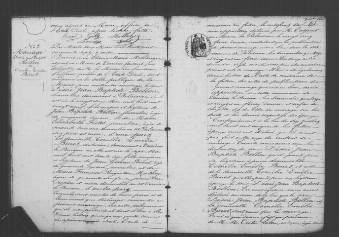 VERRIERES-LE-BUISSON. Naissances, mariages, décès : registre d'état civil (1858-1872). 
