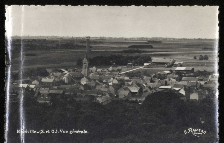 MEREVILLE. - Vue générale du bourg. (Editeur Rameau, 1997, 1 timbre à 2 francs soixante-dix centimes.) 