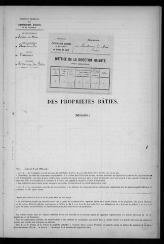 FONTENAY-LES-BRIIS. - Matrice des propriétés bâties [cadastre rénové en 1935]. 