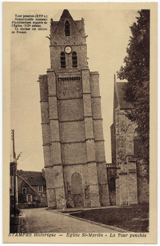 ETAMPES. - L'église Saint-Martin - la tour penchée, sans date. Collection Rameau. 