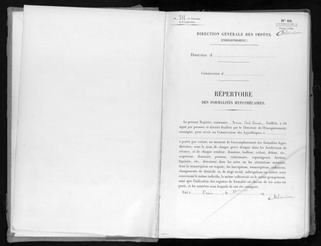 Conservation des hypothèques de CORBEIL. - Répertoire des formalités hypothécaires, volume n° 711 : A-Z (registre ouvert en 1950). 