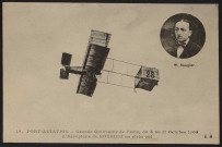 VIRY-CHATILLON.- Port-Aviation. Grande Quinzaine de Paris, du 3 au 17 octobre 1909. L'aéroplane de Rougier en plein vol.
