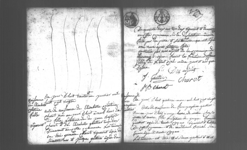 MORSANG-SUR-SEINE. Naissances, mariages, décès : registre d'état civil (1820-1845). 