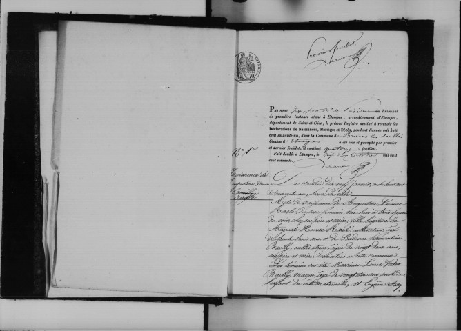 BRIERES-LES-SCELLES. Naissances, mariages, décès : registre d'état civil (1861-1875). 