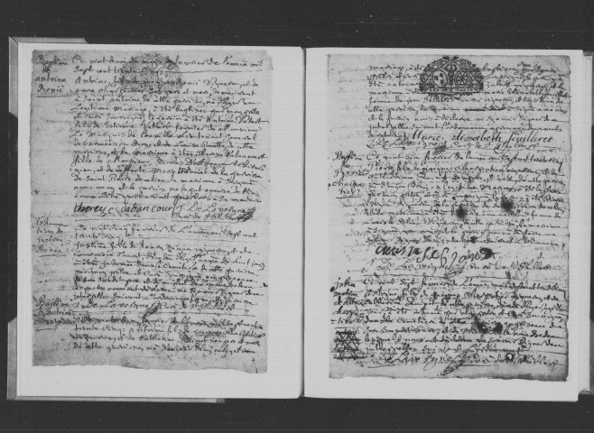 BRETIGNY-SUR-ORGE, paroisse Saint-Philibert. - Registres paroissiaux : baptêmes, mariages, sépultures [février 1735-1745, 1746-1759] [documents originaux conservés aux Archives municipales de Brétigny-sur-Orge]. 