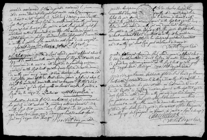 MILLY-LA-FORET. - Registre paroissial des baptêmes, mariages et sépultures (1715-1734). 