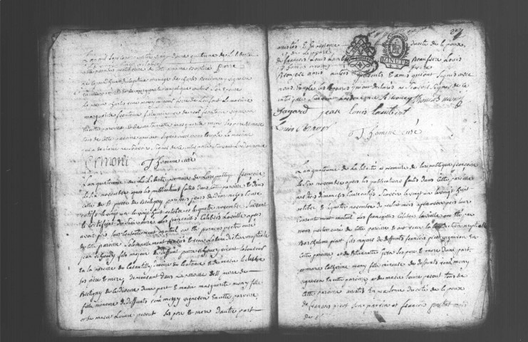 GUIBEVILLE. Naissances, mariages, décès : registre d'état civil (1792-1810). [mariages (an VII et les six premiers mois de l'an VIII), voir 4E65-66]. 