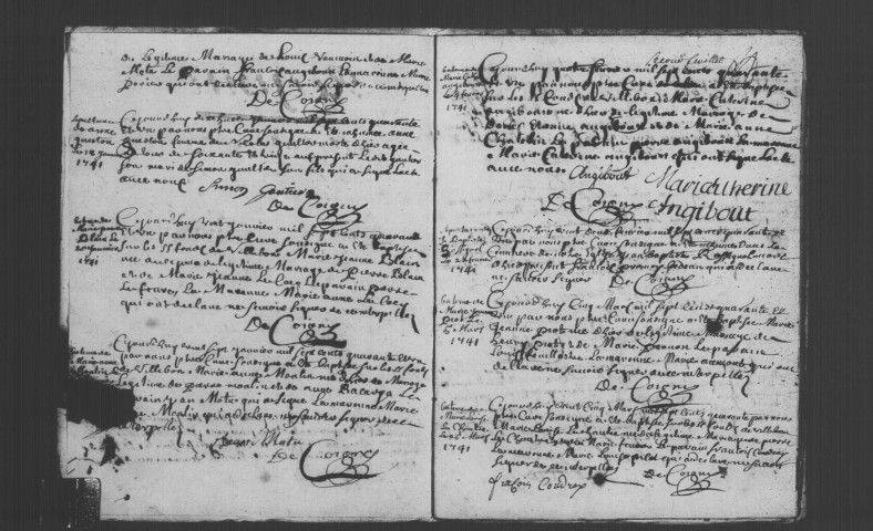 VILLEBON-SUR-YVETTE. Paroisse Saint-Cosme et Damien : Baptêmes, mariages, sépultures : registre paroissial (1741-1752). 