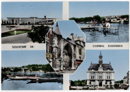 CORBEIL-ESSONNES. - Souvenir de Corbeil-Essonnes, vues diverses, Combier, coloriée. 