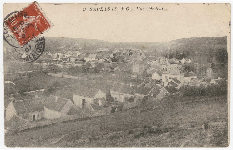 SACLAS. - Vue générale [Editeur Royer, 1907, timbre à 10 centimes]. 