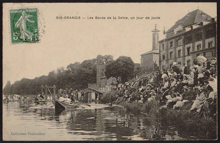 RIS-ORANGIS.- Les bords de la Seine : un jour de joute (août 1908).