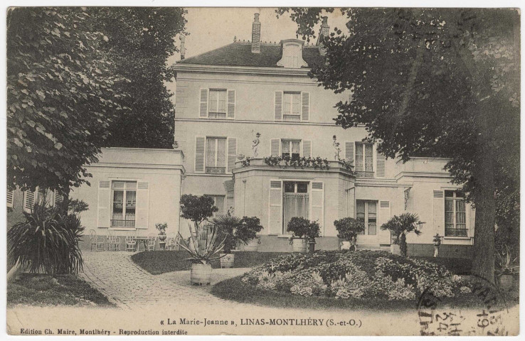 LINAS. - La Marie-Jeanne, propriété. Maire (1924), 25 lignes, 10 c, ad. 