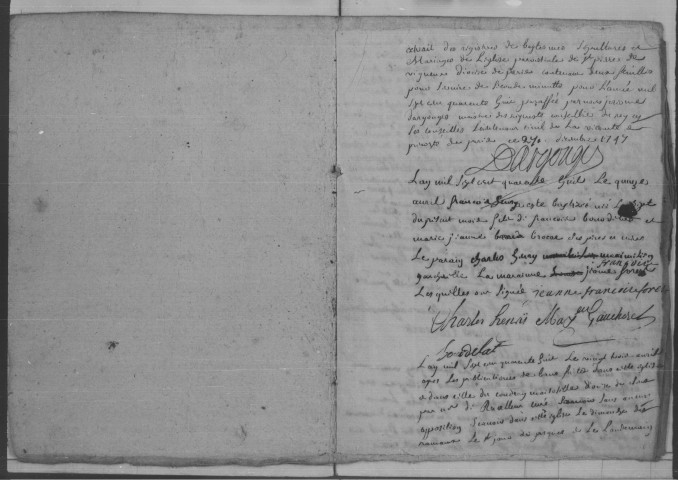 VIGNEUX-SUR-SEINE. Paroisse Saint-Pierre : Baptêmes, mariages, sépultures : registre paroissial (1748-1764). 