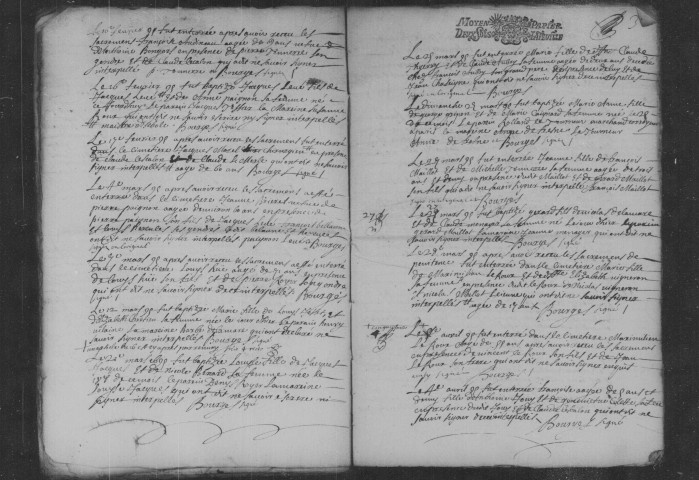 PALAISEAU. Paroisse Saint-Martin : Baptêmes, mariages, sépultures : registre paroissial (1695-1714). 