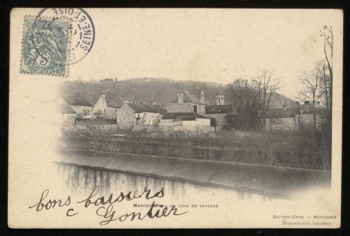 MARCOUSSIS. - Un coin de paysage. Editeur Bourdon-Cavey, 1904, 1 timbre à 5 centimes. 
