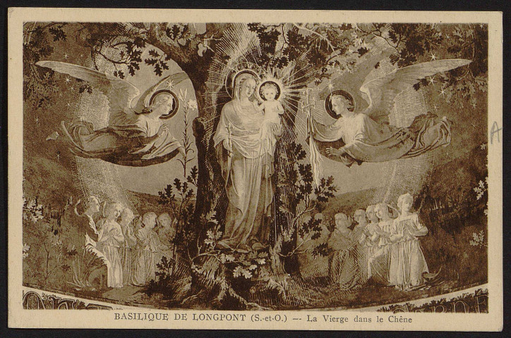 LONGPONT-SUR-ORGE.- Intérieur de l'église : La Vierge dans le chêne [1920-1930].
