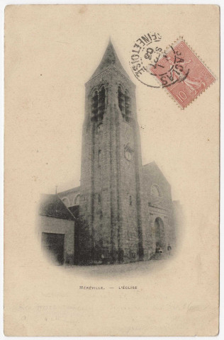 MEREVILLE. - L'église [Editeur Bréger, 1903, timbre à 10 centimes]. 
