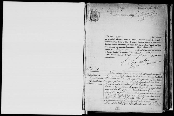 VIRY-CHATILLON. Naissances, mariages, décès : registre d'état civil (1861-1872). 