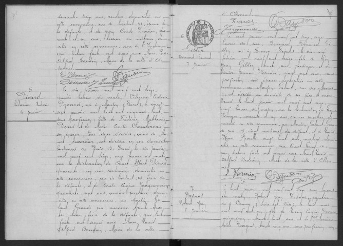 ESSONNES.- Décès : registre d'état civil. 