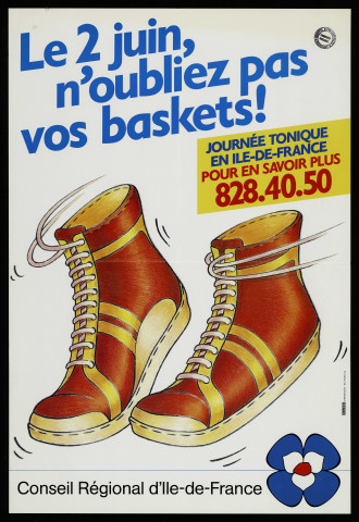 ILE-DE-FRANCE (Région).- Le 2 juin, n'oubliez pas vos baskets !, Conseil régional d'Ile-de-France, [1995]. 