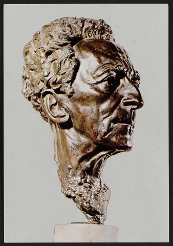 MILLY-LA-FORET.- Chapelle Saint-Blaise des Simples : buste de Jean Cocteau [1985-2000].