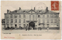 ARPAJON. - Hôtel des postes, BF, Jean Chanson, 1909, 2 mots, 10 c, ad., cote négatif 2A56a. 