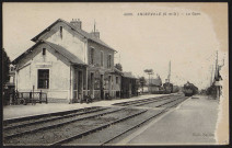 Angerville.- La gare (6 mars 1918). 