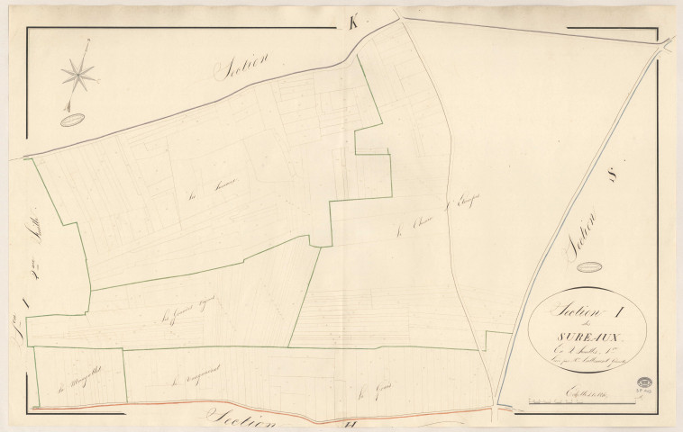 BOIGNEVILLE. - Section I : Sureaux (les), 1ère feuille.