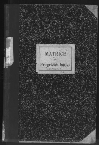 PECQUEUSE. - Matrice des propriétés bâties [cadastre rénové en 1937]. 